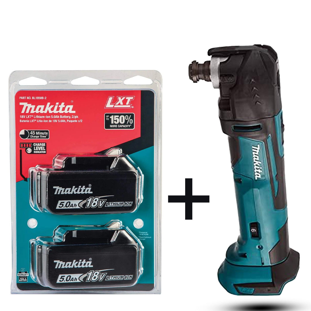 Makita DTM51Z 18V LXT Multi‑Tool Bundle – 2×5.0Ah Batteries Included (Blue)